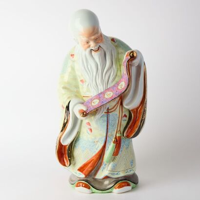 A Chinese Mid- 20th Century Famille-rose 'Shouxing' Figure