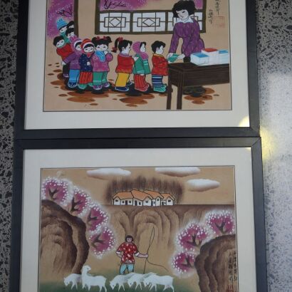 A Set of Two Contemporary Chinese Painting Prints