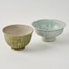 A Chinese Song Dynasty Yingqing Carved Lobed Bowl AND A Chinese Ming Dynasty Longquan Celadon Small Cup