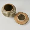 A Chinese Yuan Ming Dynasty Longquan Ware Lobed 'Melon-form' Covered Jar - 2
