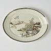 A Chinese Republic Period Famille-rose 'Snow Landscape' Oval Dish