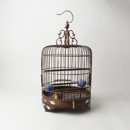 A Chinese 20th Century Bamboo Weaving Birdcage