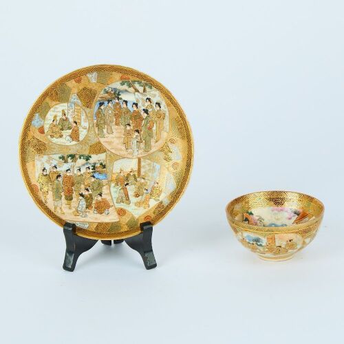 A Japanese Meiji Period Satsuma Cup and Saucer