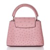 Louis Vuitton, Rose Calyso Ostrich Capucines Handbag, Size Mini - 3
