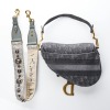 Christian Dior, Grey Oblique Saddle Bag with Shoulder Strap - 3