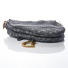 Christian Dior, Grey Oblique Saddle Bag with Shoulder Strap - 4