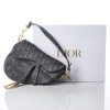Christian Dior, Grey Oblique Saddle Bag with Shoulder Strap - 6