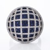 18ct White Gold, 3.32ct Sapphire / 1.26ct Diamond Dome Ring
