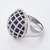 18ct White Gold, 3.32ct Sapphire / 1.26ct Diamond Dome Ring - 2