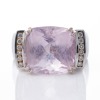 18ct White Gold, 13.83ct Kunzite, 0.18ct Diamond / 0.29ct Pink Sapphire Ring