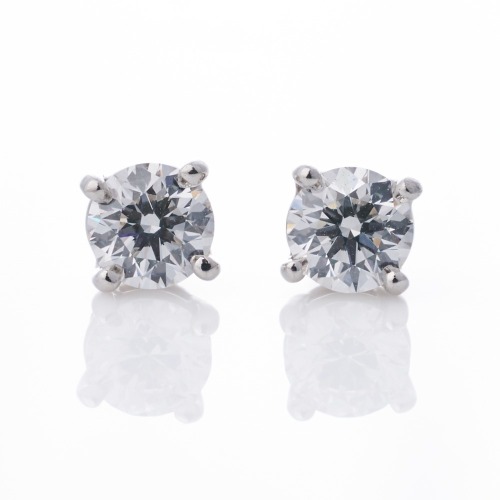 Tiffany & Co, Platinum, Classic, 0.60ct Diamond Stud Earrings