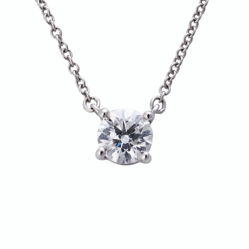 Tiffany & Co, Platinum, 0.60ct Diamond Pendant on 41cm Cable Link Chain