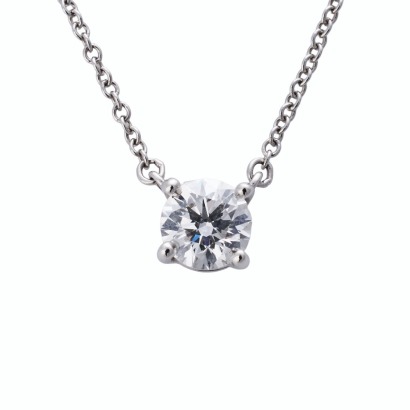 Tiffany & Co, Platinum, 0.60ct Diamond Pendant on 41cm Cable Link Chain