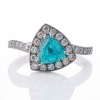 Partridge Jewellers, 18ct White Gold, 1.34ct Paraiba Tourmaline / 0.65ct Diamond Cluster Ring