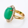18ct Yellow Gold, Chrysoprase (probable) / 1.30ct Diamond Ring - 2
