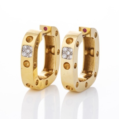 Roberto Coin, 18ct Yellow Gold, Pois Mois 0.10ct Diamond Earrings
