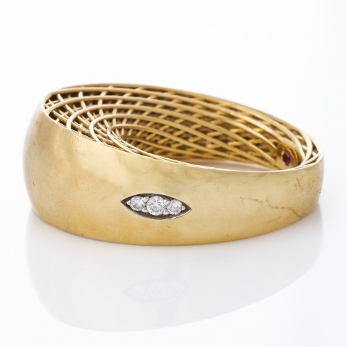 Roberto Coin, 18ct Yellow Gold, Golden Gate, 0.10ct Diamond Set Ring