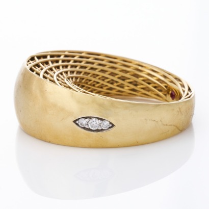 Roberto Coin, 18ct Yellow Gold, Golden Gate, 0.10ct Diamond Set Ring