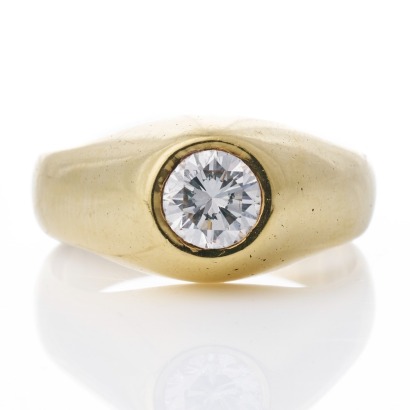 18ct Yellow Gold, 0.94ct Diamond Dome Ring