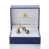 18ct Yellow / Rose Gold, 10mm Black Pearl / 0.33ct Diamond Earrings - 3