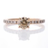 18ct Red Gold, 0.79ct Argyle Champagne Diamond / 0.25ct Diamond Solitaire Ring