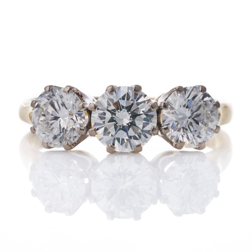 18ct Yellow / White Gold, 2.03ct Diamond Three Stone Ring