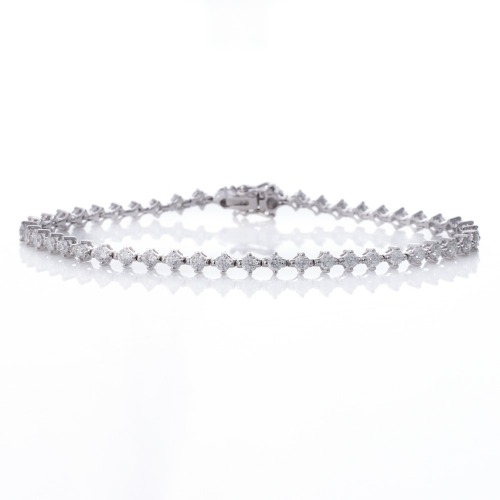18ct White Gold, 2.37ct Diamond Tennis Bracelet