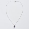 14ct White Gold, 1.30ct Tanzanite / 0.80ct Diamond Cluster Pendant on 50cm, 9ct White Gold, Trace Chain - 2