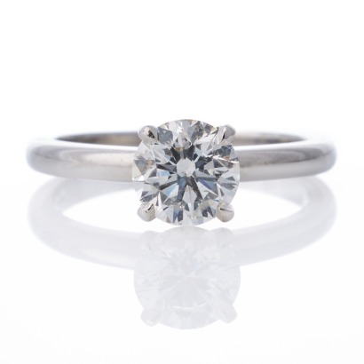 Culet, Modern, Platinum 1.20ct Diamond Solitaire Ring, GIA certified