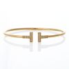 Tiffany & Co, 18ct Yellow Gold, 0.24ct Diamond 'T' Wire Bracelet
