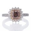 18ct White Gold, 1.01ct Fancy Pinkish Brown, 0.64ct Diamond Cluster Ring