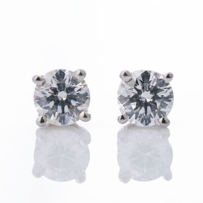 Tiffany & Co, Platinum, Classic, 0.80ct Diamond Stud Earrings