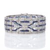 18ct White Gold, Art Deco Style, Calibre Cut Sapphire / 8.25ct Diamond Bracelet