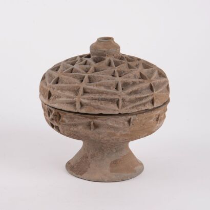 A Chinese Han Dynasty Pottery Lidded Jar