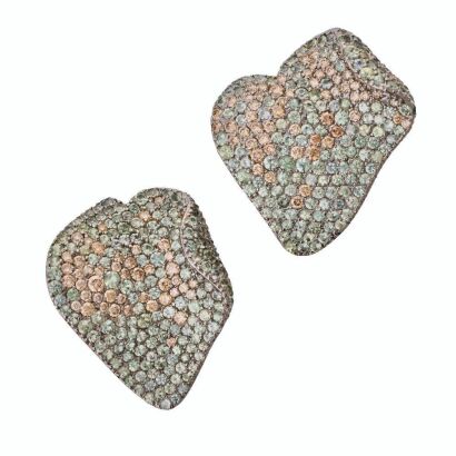 18ct White Gold, 11.50ct Sapphire / 3.00ct Diamond Earrings