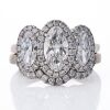An Important, 18ct White Gold, 1.12ct Moval Cut / 1.05ct Moval / 0.36ct Diamond Ring - GIA certified / 0.24ct Diamond Band