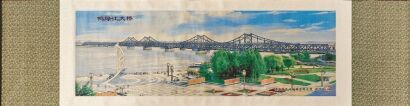 A Chinese Brocade of 'Yalu River' Scene