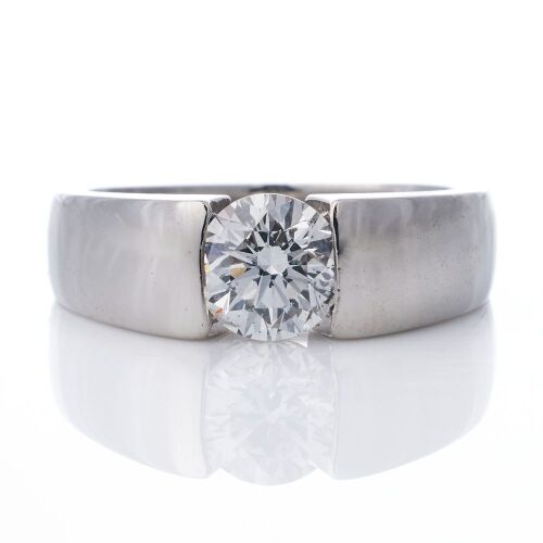 Carats, NZ Made, Platinum, 1.01ct Diamond Solitaire Ring, HRD certified
