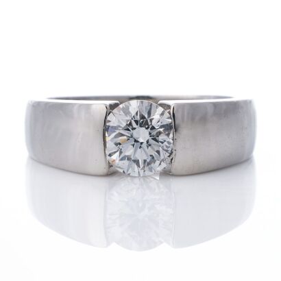 Carats, NZ Made, Platinum, 1.01ct Diamond Solitaire Ring, HRD certified