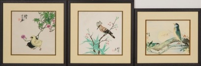 A Set of Three Early 20th Century Chinese Floral Paintings