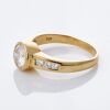 18ct Yellow Gold, 1.09ct Round Brilliant Cut Diamond / 0.37ct Princess Cut Diamond, Accented Solitaire Ring - 2