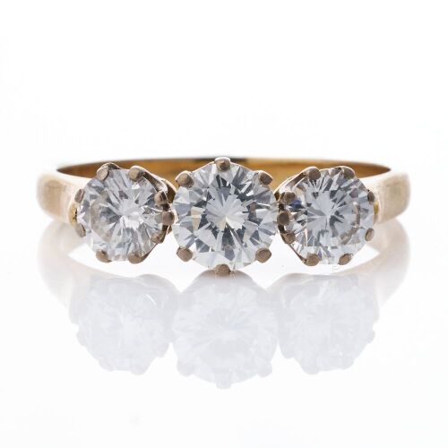 18ct Yellow / White Gold, 1.47ct Diamond Three Stone Ring