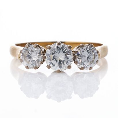 18ct Yellow / White Gold, 1.47ct Diamond Three Stone Ring