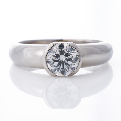 Platinum, Handmade, 1.04ct Diamond Solitaire Ring, GIA certified