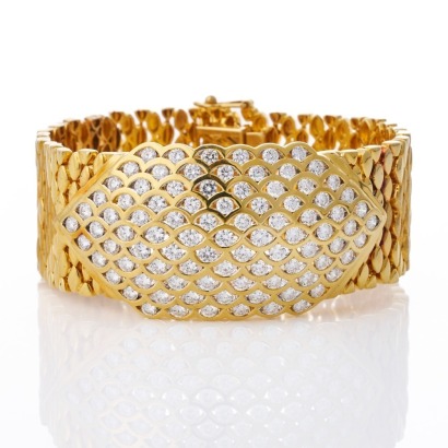 18ct Yellow Gold, 4.91ct Diamond Bracelet