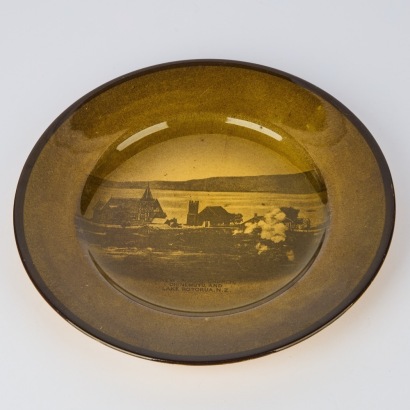 A New Maori church Ohinemutu and Lake Rotorua Porcelain Plate Ridgeways