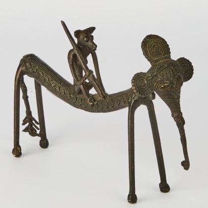 A Bronze Alloy Horse and Rider, Cameroon