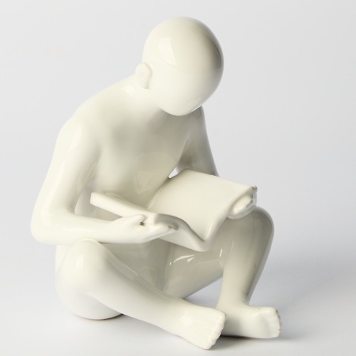 A Ceramic Reader Statue