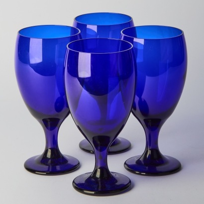 A Set of Cobalt Blue Glass Cups