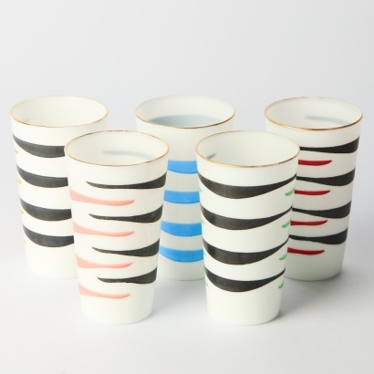 A Set of Vintage Milk Glass Cups